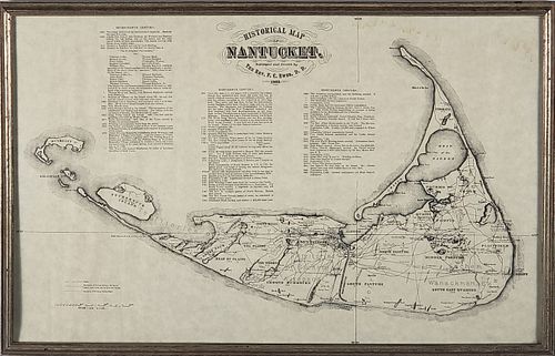 Reverend F.C. Ewer 1869 Historical Map of Nantucket