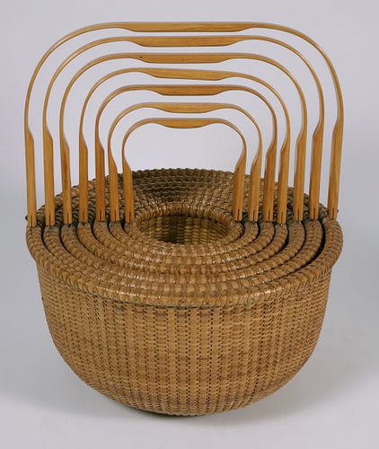 Nest of Seven John H. Kittila III Nantucket Baskets, 20th Century