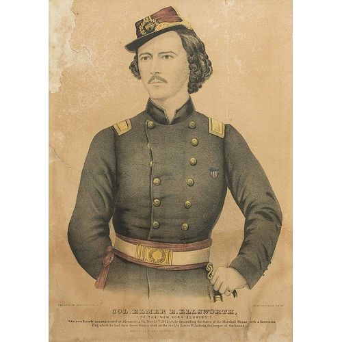 Colored Lithograph of Colonel Elmer Ellsworth