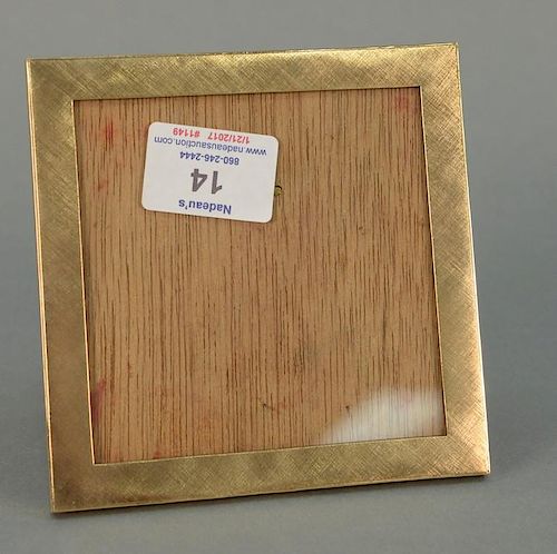 10K gold picture frame. 
overall size 5" x 5"; frame size 4 3/4" x 4 3/4"
50.6 grams