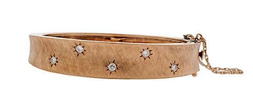 Diamond Bangle Bracelet in 14 Karat 