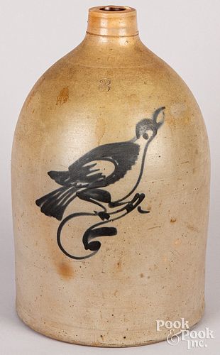 Three-gallon stoneware jug, 19th c.