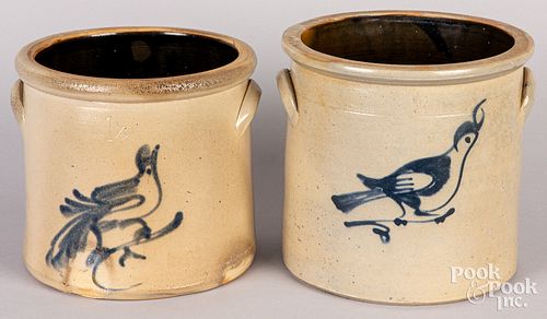 Two stoneware crocks, 19th c.