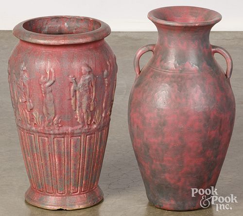 Two Burley Winter art pottery floor vases