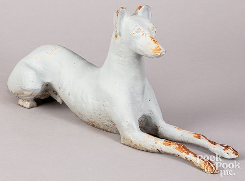 Small cast iron garden whippet, late 19th c.