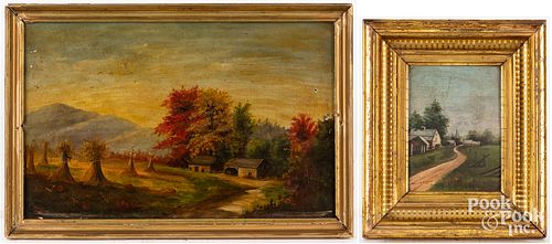 Two small oil on canvas landscapes, late 19th c.