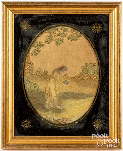 Silk embroidery, 19th c.