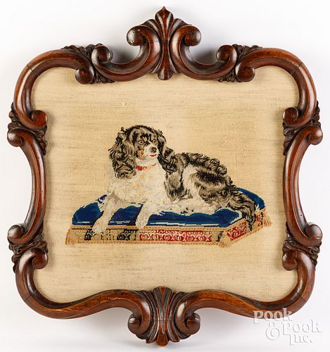 Victorian embroidery of a St. Charles spaniel
