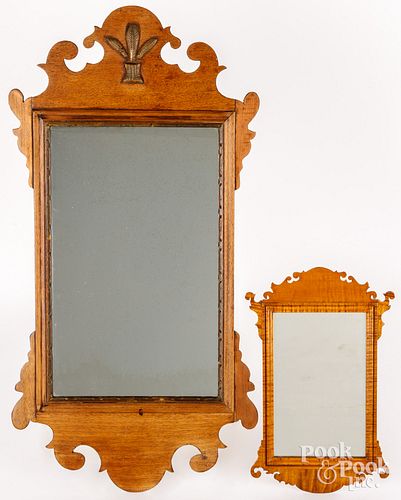 Chippendale style mirror, tiger maple mirror