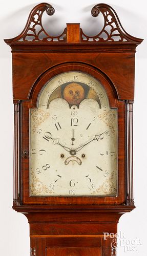 Federal mahogany tall case clock, early 19th c.