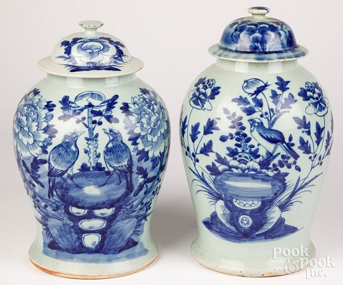Two Chinese blue and white porcelain vases