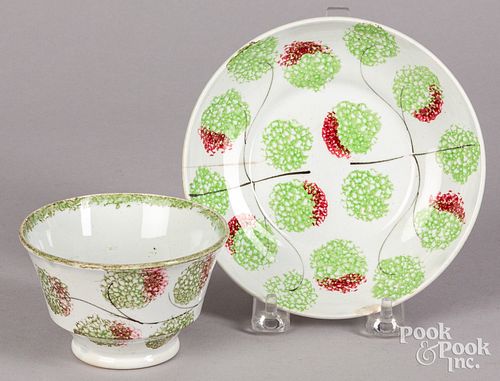 Spatter clover cup and saucer