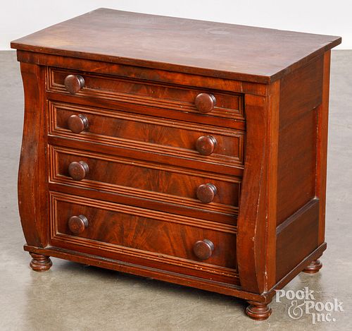 Miniature Pennsylvania mahogany chest of drawers