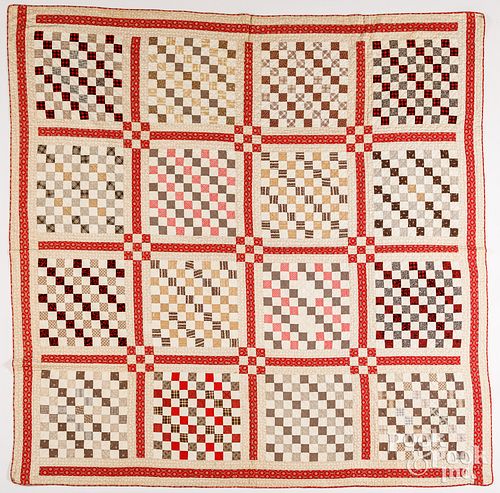 Pennsylvania 100 patch block quilt, 19th c.