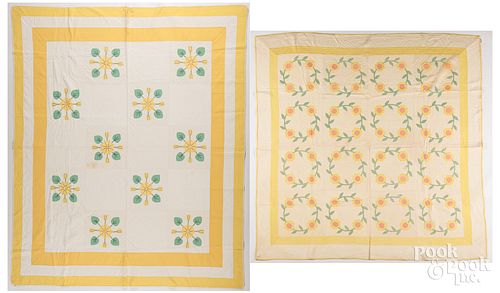 Two appliqué quilts, early to mid 20th c.