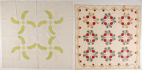 Two appliqué quilts, 19th c.