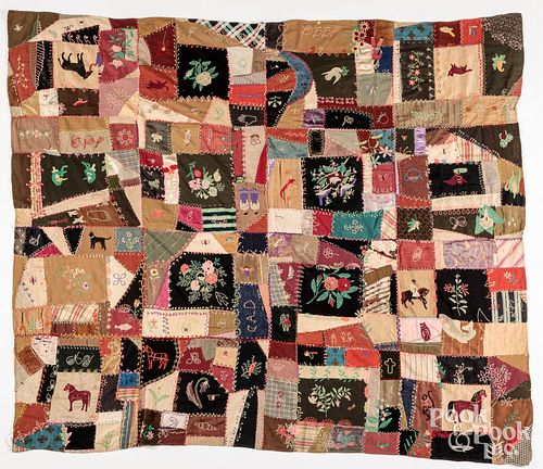 Victorian crazy quilt, late 19th c.