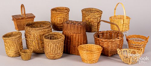Thirteen small baskets, 19th and 20th c.
