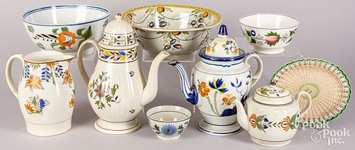Group of Leeds pearlware porcelain, 19th c.