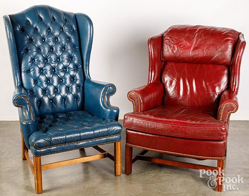 Two Chippendale style easy chairs