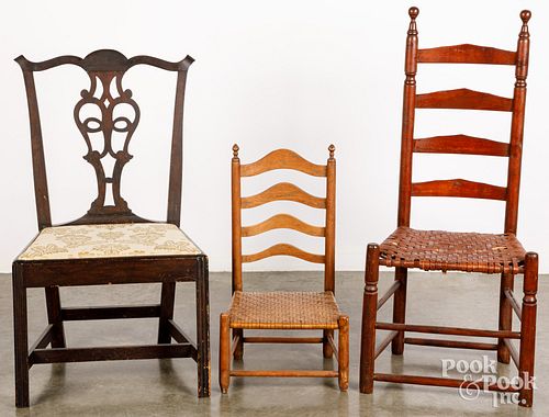 Chippendale dining chair, 18th c., etc.