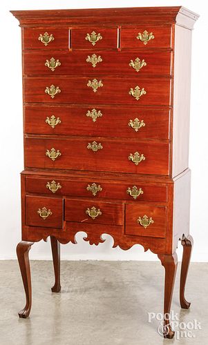 Queen Anne mahogany high chest, 18th c.