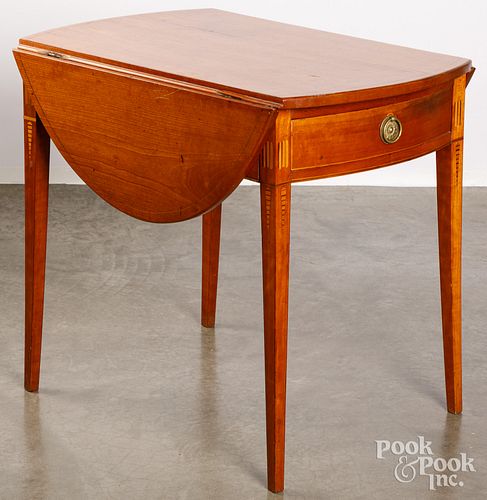 New England Federal inlaid cherry Pembroke table