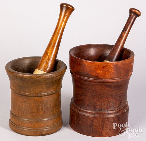 Two mortar and pestles, 19th c.