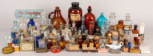 Large group of medicine/apothecary bottles