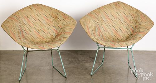 Two Knoll Bertoia diamond chairs
