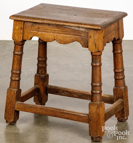 Jacobean oak joint stool