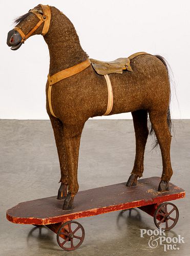 Large horse pull toy, late 19th c.