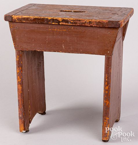 Painted pine stool, early 20th c.