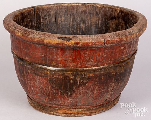 Large staved bucket, 19th c.