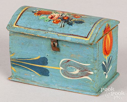 Small Continental painted pine dresser box
