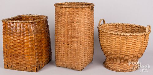 Three large splint baskets