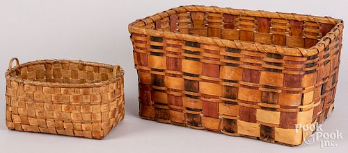 Two Woodlands painted baskets