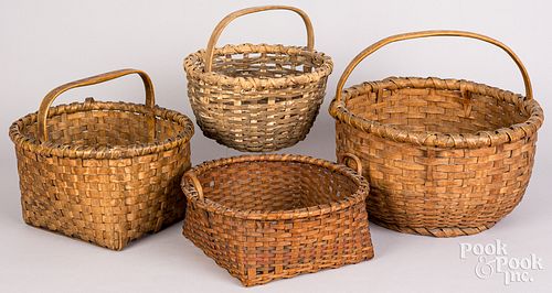 Four antique baskets