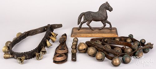 Sleigh bells and swell bodied horse figure