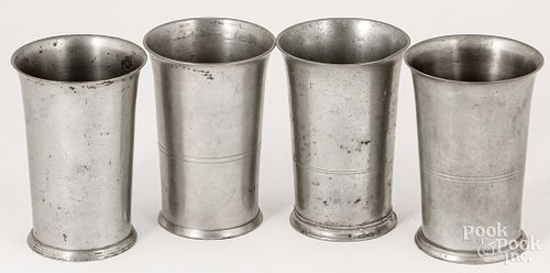 Two New York pewter beakers, 19th c.