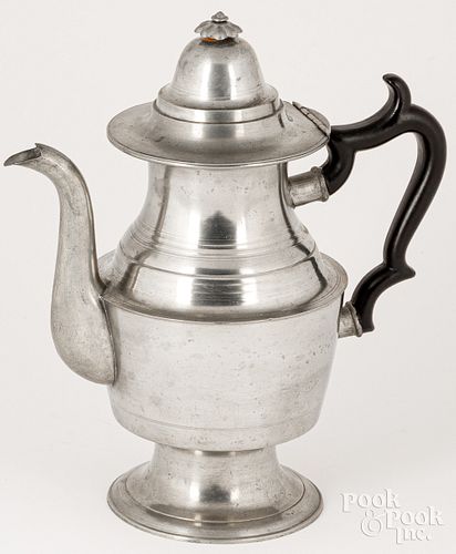 Westbrook, Maine pewter coffeepot, ca. 1850