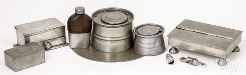 Pewter inkwells and accessories, 18th/19th c.