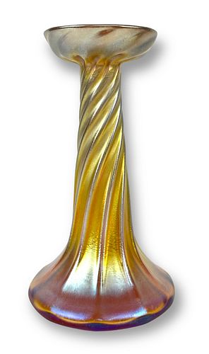 LCT Tiffany Favrile Art Glass Vase Candlestick