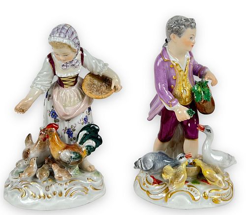 (2) Antique Meissen Figurines