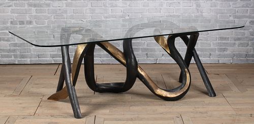 Glass Top Modern Bronze Table