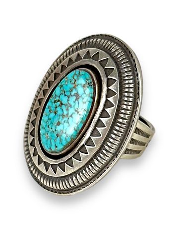 Calvin Martinez Navajo Sterling & Turquoise Ring