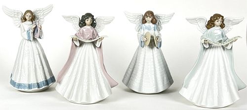 (4) Lladro Porcelain Angel Figures #5830 #5831
