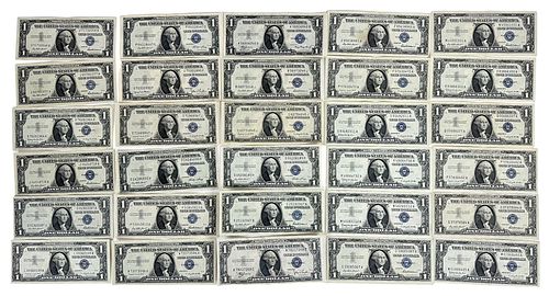 (30) 1935-1957 $1 Silver Certificates Blue Seal