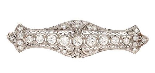Platinum and Diamond Art Deco Brooch 