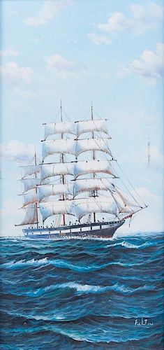 Fulton Ship at Sea Oil on Canvas